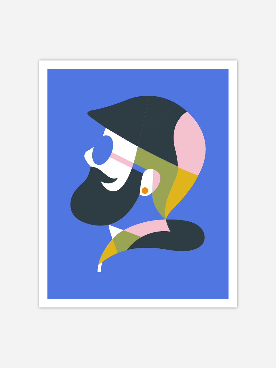 Tirage limité - Portrait - Homme bleu